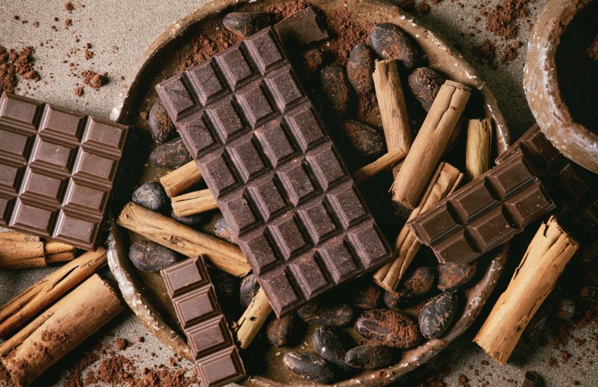 Dark chocolate with cocoa